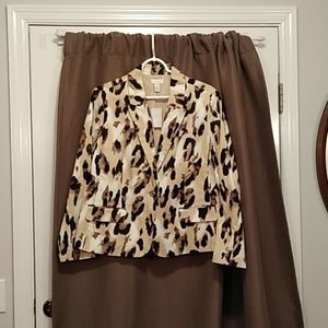 NWT Chico's Neutral Animal Print Blazer L
